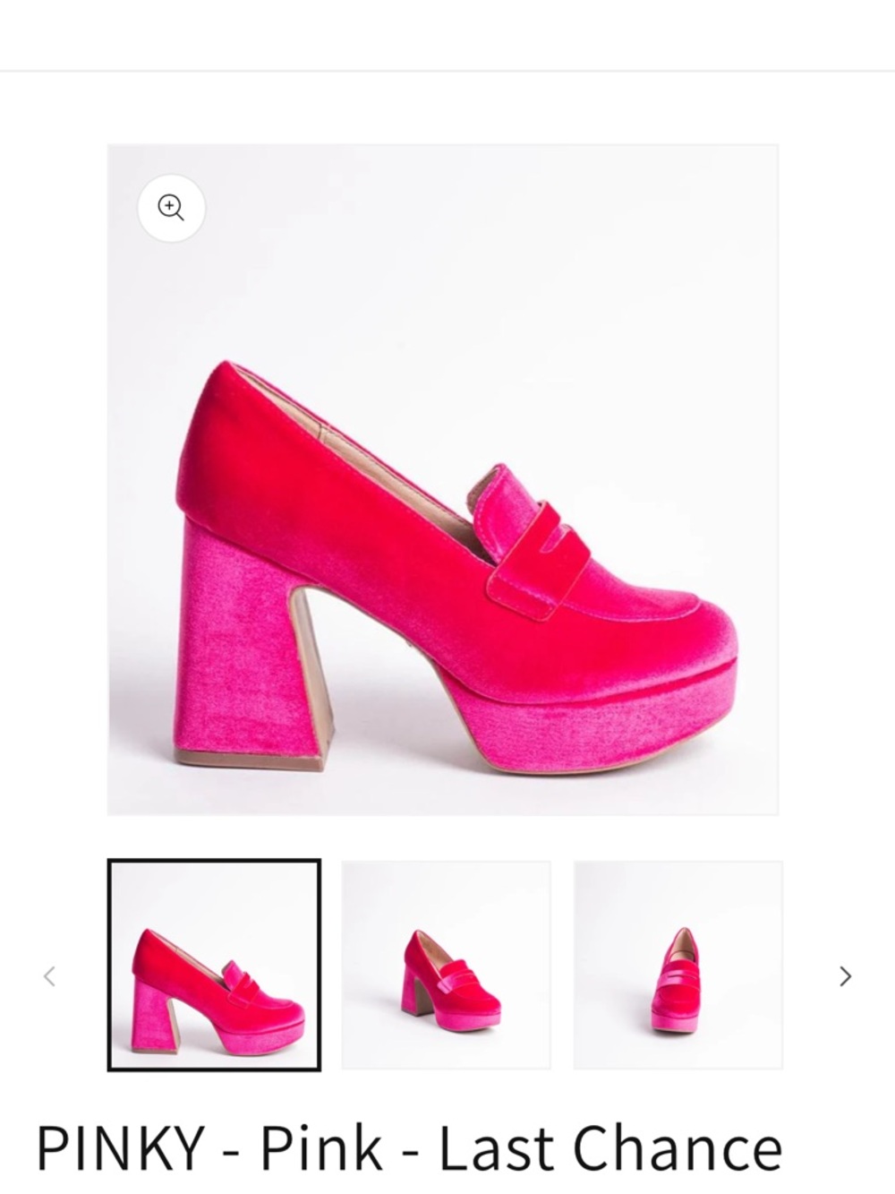 CECELIA NEW YORK Hot Pink Velvet Platform Loafers